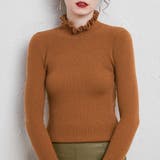 キャメル | リブニット トップス 全7色 | teddyshop