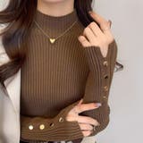 ブラウン | リブニット トップス 全6色 | teddyshop