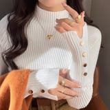 ホワイト | リブニット トップス 全6色 | teddyshop