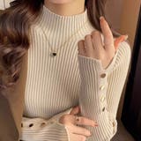 ベージュ | リブニット トップス 全6色 | teddyshop