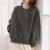 チャコールグレー | 「手首も暖める長め袖」裏起毛 スウェット トップス | teddyshop