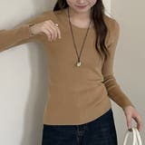 ブラウン | リブニット トップス 全10色 | teddyshop