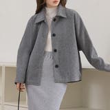 杢グレー | 「袖まくりしても形キープ」コート ショート丈 レディース | teddyshop