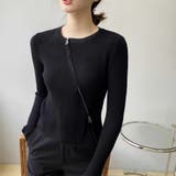 ブラック | ニット トップス 全2色 | teddyshop