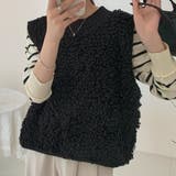 ブラック | ループニットベスト レディース 全3色 | teddyshop