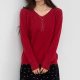 レッド | ニット トップス 全7色 | teddyshop