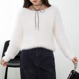 ホワイト | 「薄っすら見えるリブが◎」ニット シャギー トップス | teddyshop