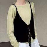 ブラック | 「2wayで着回し楽しむ」ニットビスチェ キャミソール レディース | teddyshop