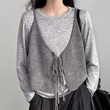 グレー | 「2wayで着回し楽しむ」ニットビスチェ キャミソール レディース | teddyshop