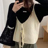 アイボリー | 「2wayで着回し楽しむ」ニットビスチェ キャミソール レディース | teddyshop