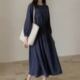 ネイビー | 「ウエストマークで見え方変化」ワンピース ミモレ丈 コーデュロイ | teddyshop