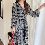 ブラック | 「カシュクールで首回りを快適に」ワンピース ロング丈 ティアード | teddyshop