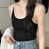 ブラック | 「1枚で差がつく大人の配色」タンクトップ レディース 全4色 | teddyshop