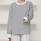 ボーダー×ホワイト | 「全体的に柔らかな印象」カットソー 長袖 レディース | teddyshop