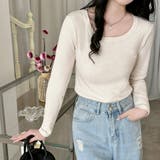 アイボリー | 「親しみやすい着方へ」リブ トップス カットソー | teddyshop