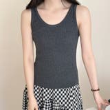 チャコール | タンクトップ 細リブ 全6色 | teddyshop