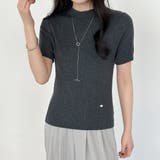 チャコール | リブニット トップス 全4色 | teddyshop