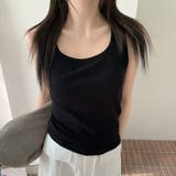 ブラック | 「カップ入りで自然なシルエに」サマーニット タンクトップ 全3色 | teddyshop