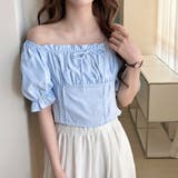 ブルー | 「甘さたっぷりフェミニントップス」ブラウス レディース 全4色 | teddyshop