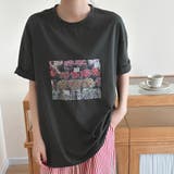 チャコール | 「リラクシーなオーバーサイズ」Tシャツ フォトプリント レディース | teddyshop