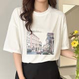 ホワイト | 「リラクシーなオーバーサイズ」Tシャツ フォトプリント レディース | teddyshop