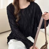 ブラック | 「どれでも似合うニュアンス」シアー トップス シャツ | teddyshop