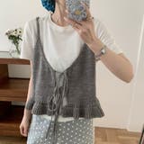 グレー | ニットビスチェ ペプラムフリル 全4色 | teddyshop