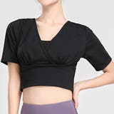 ブラック | ヨガウェア レディース 半袖 | teddyshop