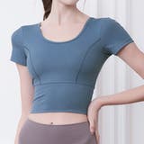 ブルー | ヨガウェア トップス 半袖 | teddyshop