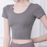 グレー | ヨガウェア トップス 半袖 | teddyshop