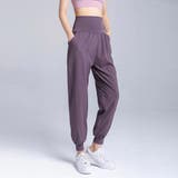 パープル | ジョガーパンツ ヨガパンツ ハイウエスト | teddyshop