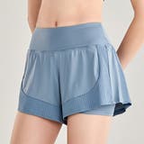 ブルー | ヨガ ショートパンツ ハイウエスト | teddyshop