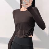 ダークブラウン | ヨガウェア トップス 長袖 | teddyshop