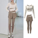 ブラウン | ヨガウェア トップス カップ付き | teddyshop