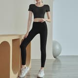ブラック | ヨガ レディース 半袖 | teddyshop