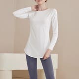 ホワイト×ダークパープル | ヨガウェア 上下セットアップ レディース | teddyshop