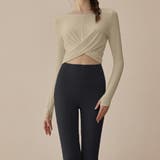 ベージュ×ブラック | ヨガ ウェア 上下セット | teddyshop