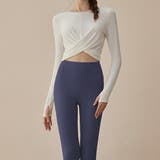 ホワイト×ネイビー | ヨガ ウェア 上下セット | teddyshop