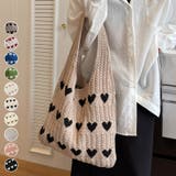 トートバッグ ハート ニット生地 | teddyshop | 詳細画像1