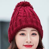 ブラック | ニット帽 ボンボン レディース | teddyshop
