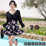 水着体型カバー ワンピース 花柄 | teddyshop | 詳細画像2