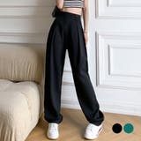 タックパンツ ハイウエスト カラーパンツ | teddyshop | 詳細画像1