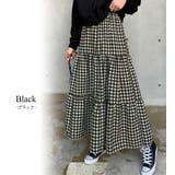 チェックスカート ロング ティアードスカート | teddyshop | 詳細画像3