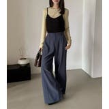 「バックゴムでウエストすっきり」ワイドパンツ レディース 全6色 | teddyshop | 詳細画像14 