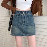 デニム ミニスカート ハイウエスト | teddyshop | 詳細画像1 