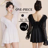 水着体型カバー ワンピース Vネック | teddyshop | 詳細画像1 