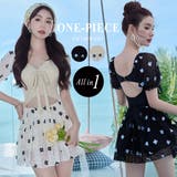 水着体型カバー 花柄 ワンピース | teddyshop | 詳細画像1 