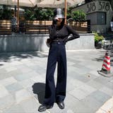 フレアデニム ワイドパンツ レディース | teddyshop | 詳細画像4 