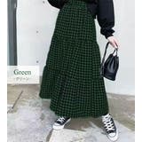 チェックスカート ロング ティアードスカート | teddyshop | 詳細画像5