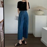 デニム ワイドパンツ クロップド丈 | teddyshop | 詳細画像4